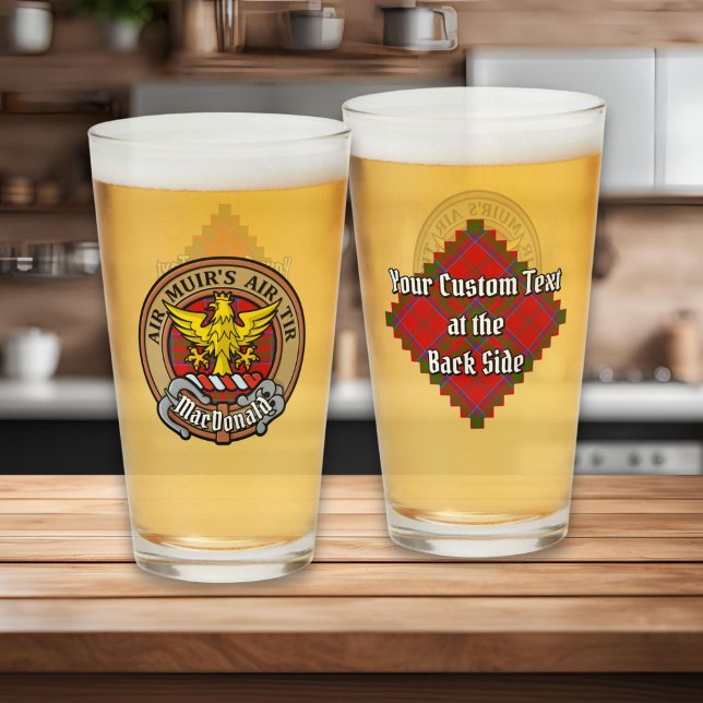 Verre Clan MacDonald de Keppoch Crest sur Tartan (Créateur téléchargé)