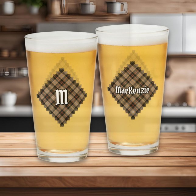 Verre Clan MacKenzie Chasse Brown Tartan Glass (Créateur téléchargé)