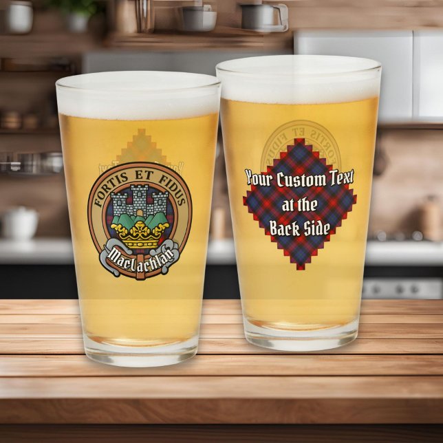 Verre Clan MacLachlan Crest sur Tartan (Créateur téléchargé)