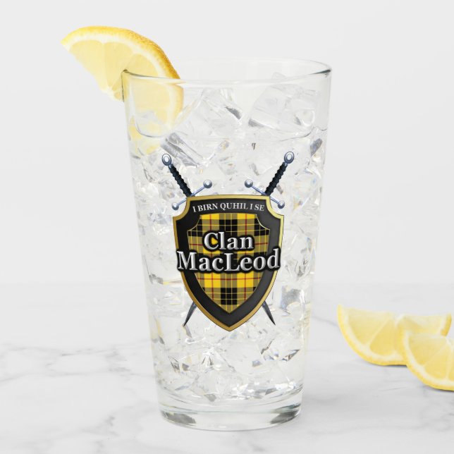 Verre Clan MacLeod de Lewis Tartan Shield (Devant glace)