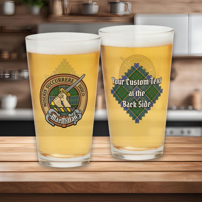 Verre Clan MacMillan Crest sur la chasse Tartan (Créateur téléchargé)