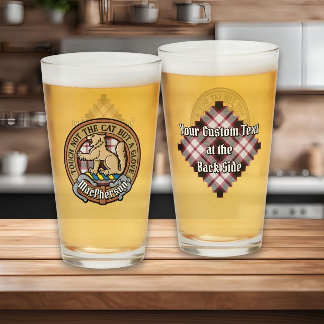Verre Clan MacPherson Crest sur la chasse Tartan (Créateur téléchargé)