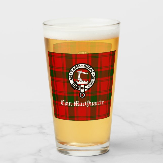 Verre Clan MacQuarrie Tartan et Crest (Devant (rempli))