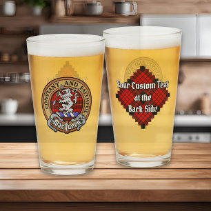 Verre Clan MacQueen Crest sur Tartan