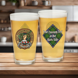 Verre Clan Paterson Crest sur Tartan