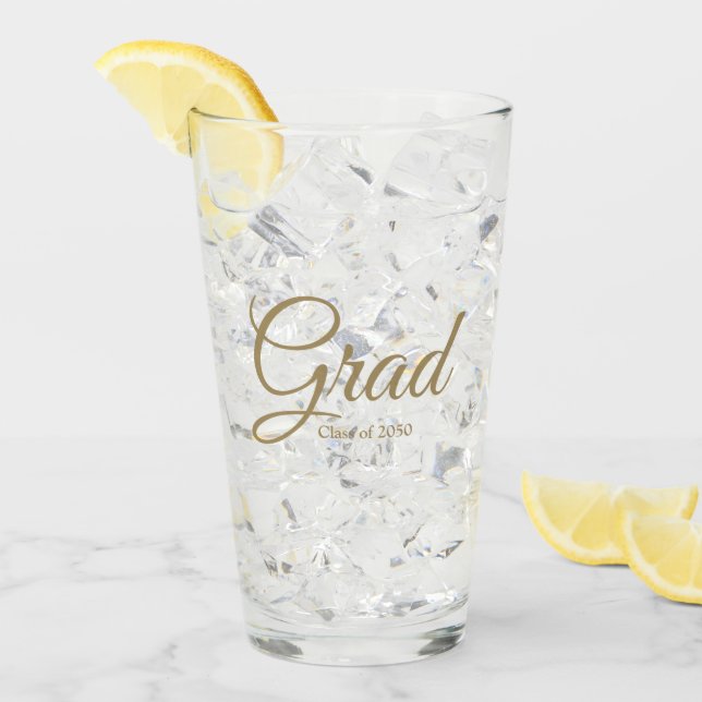 Verre Classe Grad de 2024 or script personnalisé texte (Devant glace)