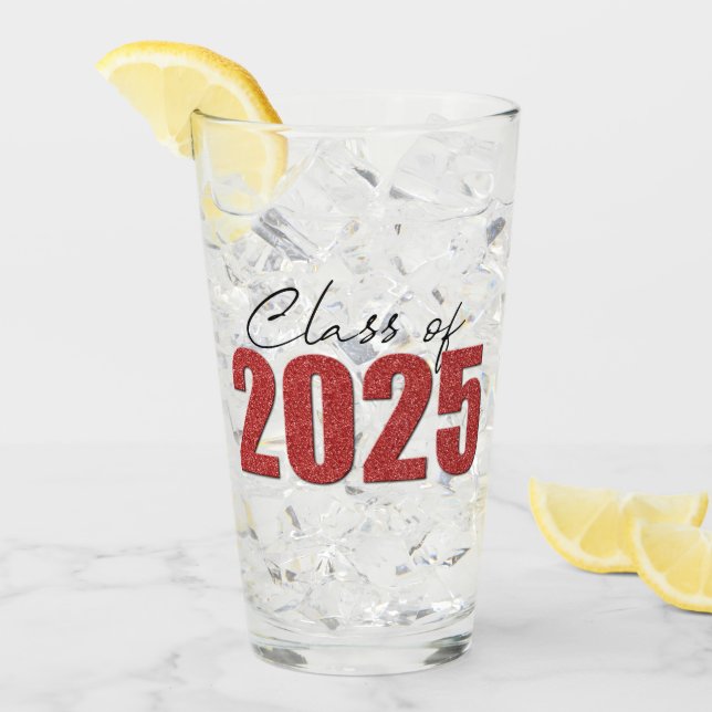 Verre Classe Parties scintillant rouge de 2025 (Devant glace)