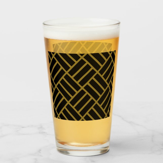 Verre Classique moderne or noir Motif haute bière boisso (Dos (rempli))