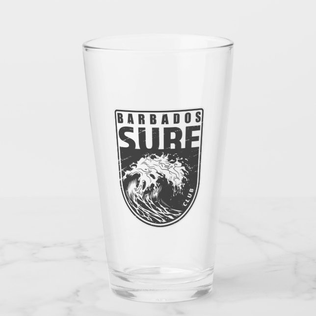 Verre Club de Surfs de la Barbade Emblem (Devant)