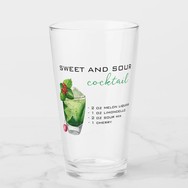 Verre Cocktail de Noël Recette Boisson verte (Devant)
