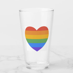 Verre Coeur arc-en-ciel
