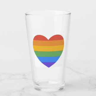 Verre Coeur arc-en-ciel