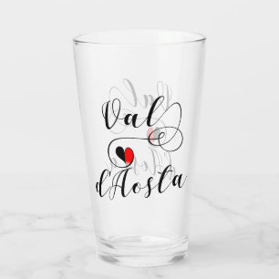 Verre Coeur du drapeau du Val d'Aoste, Italie, Vallée d'