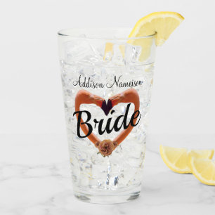 Verre Coeur Mariage de l'Flamant rose de mariée