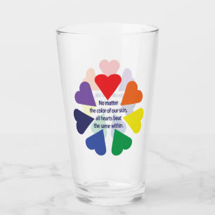 Verre Cœurs Arc-en-ciel