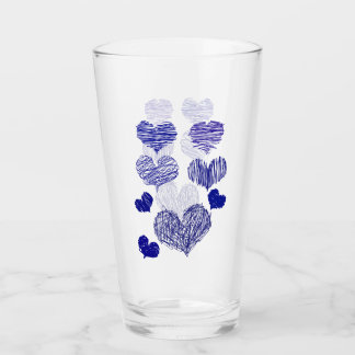 Verre Coeurs bleus à motifs