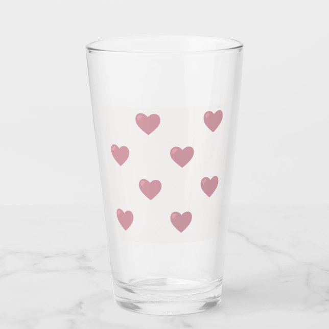 Verre Coeurs d'amour Pastel (Devant)