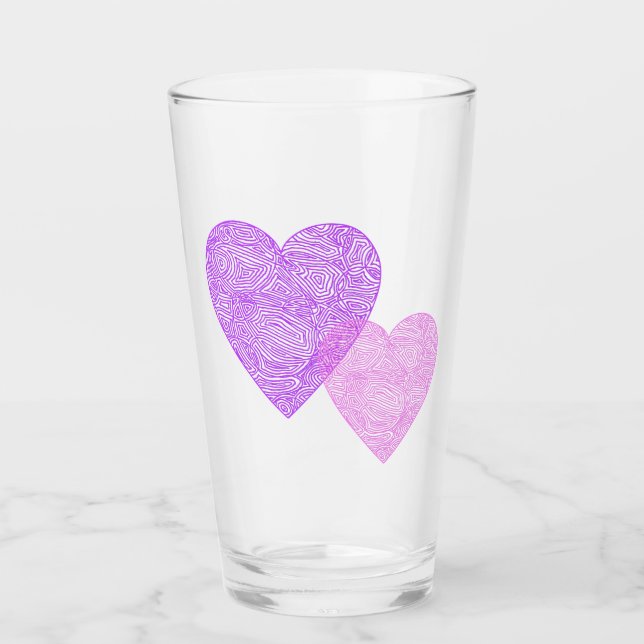 Verre Coeurs roses (Devant)