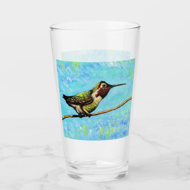 Verre Colibri prêt à voler la peinture (Devant)