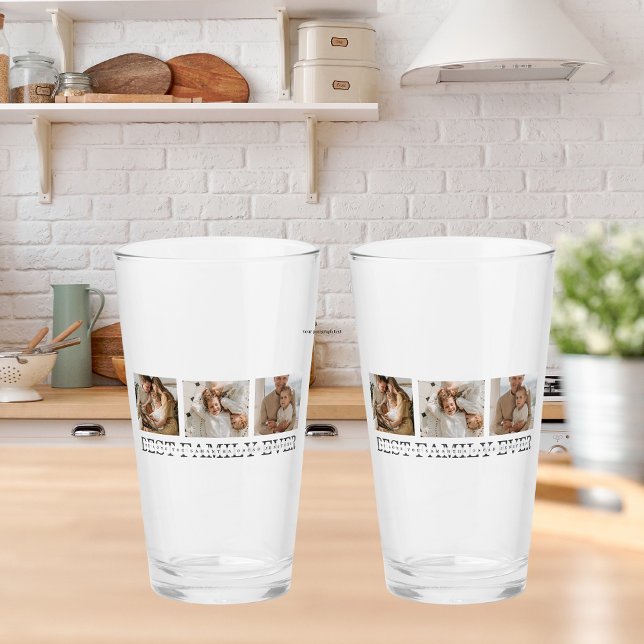 Verre Collage tendance photo et meilleure famille jamais (Créateur téléchargé)