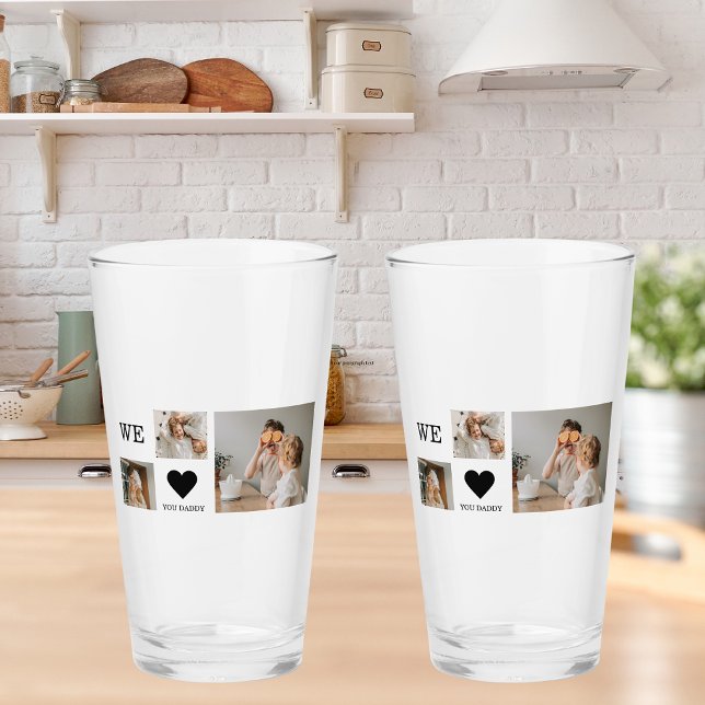 Verre Collage tendance Photo & We Love You Daddy Cadeau (Créateur téléchargé)