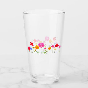 Verre collection de fleurs sauvages
