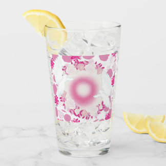 Verre colombe à fleurs