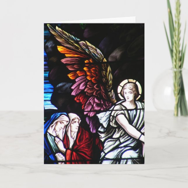 Verre coloré Angel ailes de Noël Carte (Devant)