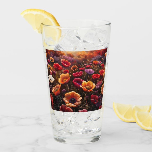 Verre Colorful Poppies (Devant glace)
