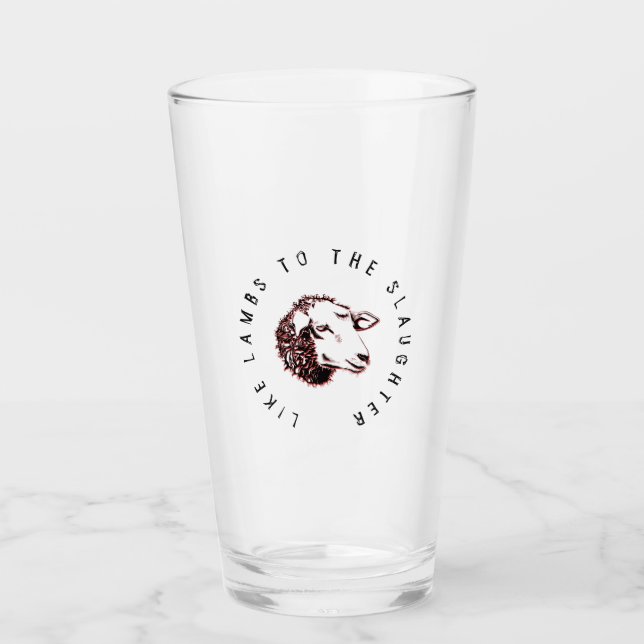 Verre Comme les agneaux à l'abattoir (mouton noir) (Devant)