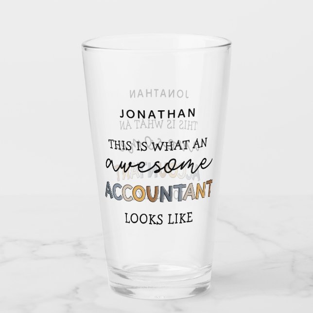 Verre Comptable personnalisé Funny Comptable génial (Devant)