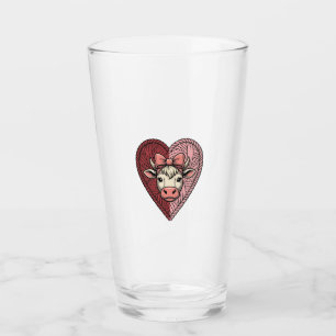 Verre Conception de broderie vintage de fil de coeur de