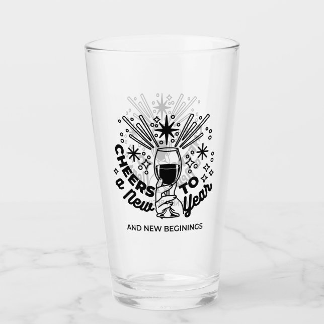 Verre Conception de la fête du Nouvel An (Devant)