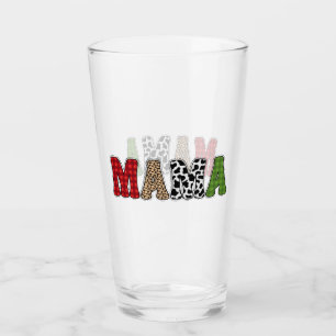 Verre Conception de motif à carreaux de Mama Noël
