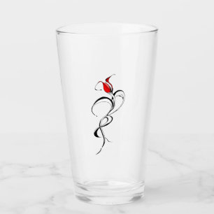 Verre Conception de tatouage Tribal Rose Rouge