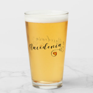 Verre Conception macédonienne de coeur de drapeau,