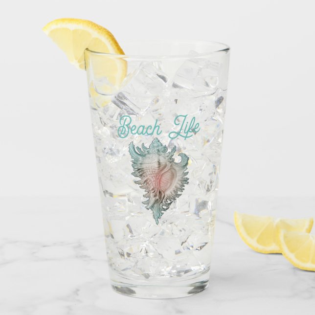 Verre Conch Shell "Beach Life" (Devant glace)