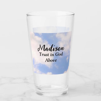 Verre Confiance en Dieu Ciel bleu Nom personnalisé Inspi