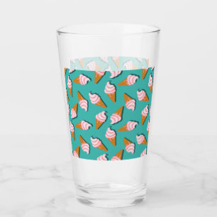 Verre Congés gaufres crème glacée et motif de yaourt con