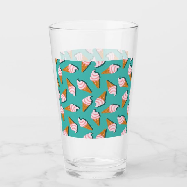 Verre Congés gaufres crème glacée et motif de yaourt con (Devant)