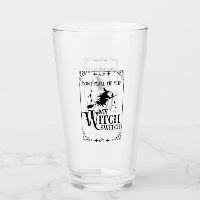 Verre cool de l'art du mot de la sorcière Halloween  (Devant)