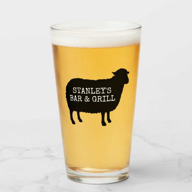 Verre Cool de silhouette de moutons noirs personnalisé (Devant (rempli))
