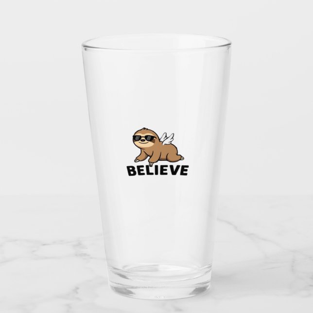 Verre Cool Flying Sloth Believe Funny Motivational Desig (Devant)