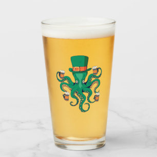 Verre Cool Leprechaun Octopus and Beer St. Patrick's Day