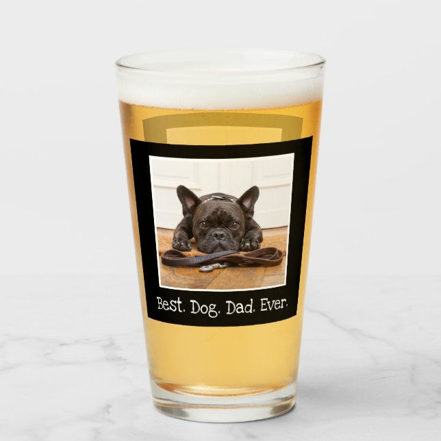 Verre Cool Meilleur Chien Papa Jamais Photo Personnalisé (Devant (rempli))