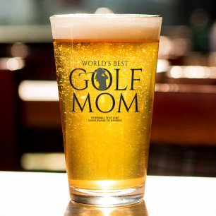 Verre Cool tendance "WORLD'S Best GOLF MOM" Green Pint