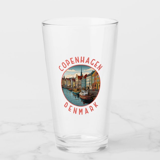 Verre Copenhagen Danemark Cercle en détresse rétrograde (Devant)