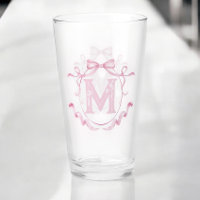 Coquette rose Bow Monogramme personnalisé Barre à 