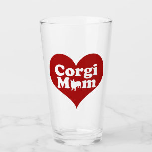 Verre Corgi Maman Mignonne Coeur Rouge