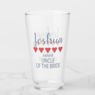 Verre Cortège de mariage 5 cœurs Oncle de la mariée